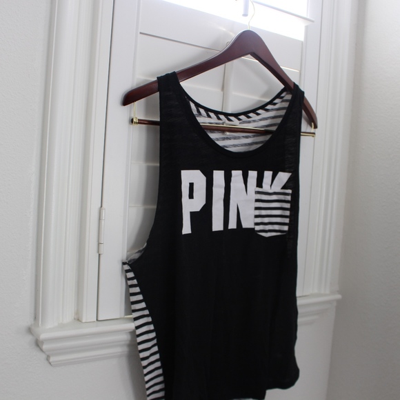 Black and white tank top from PINK - Picture 2 of 2